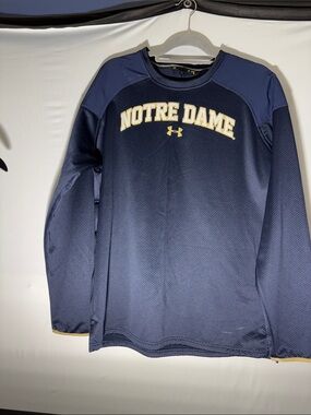 Under Armour Navy and Gold Notre Dame Performance Long Sleeve